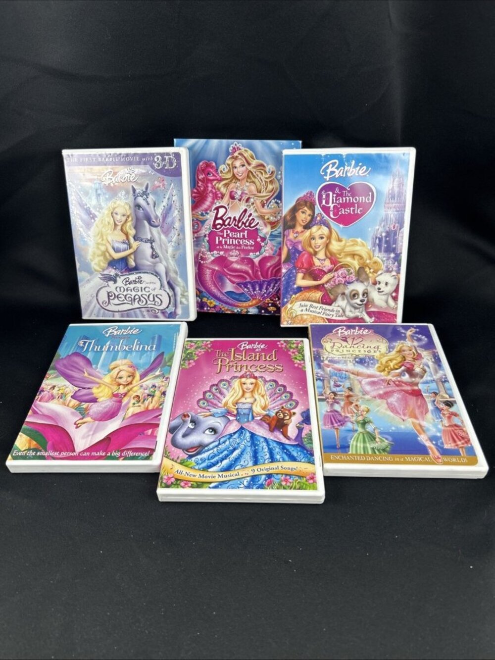 Barbie Movies Lot of 6 Island Princess Pearl Magic of Pegasus Thumbelina (1940)